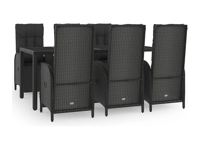 Cisternino  7-delige Tuinset met kussens poly rattan zwart