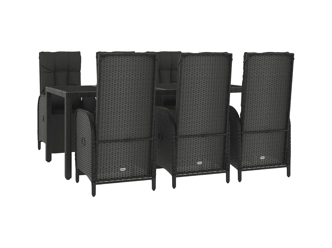 Cisternino  7-delige Tuinset met kussens poly rattan zwart