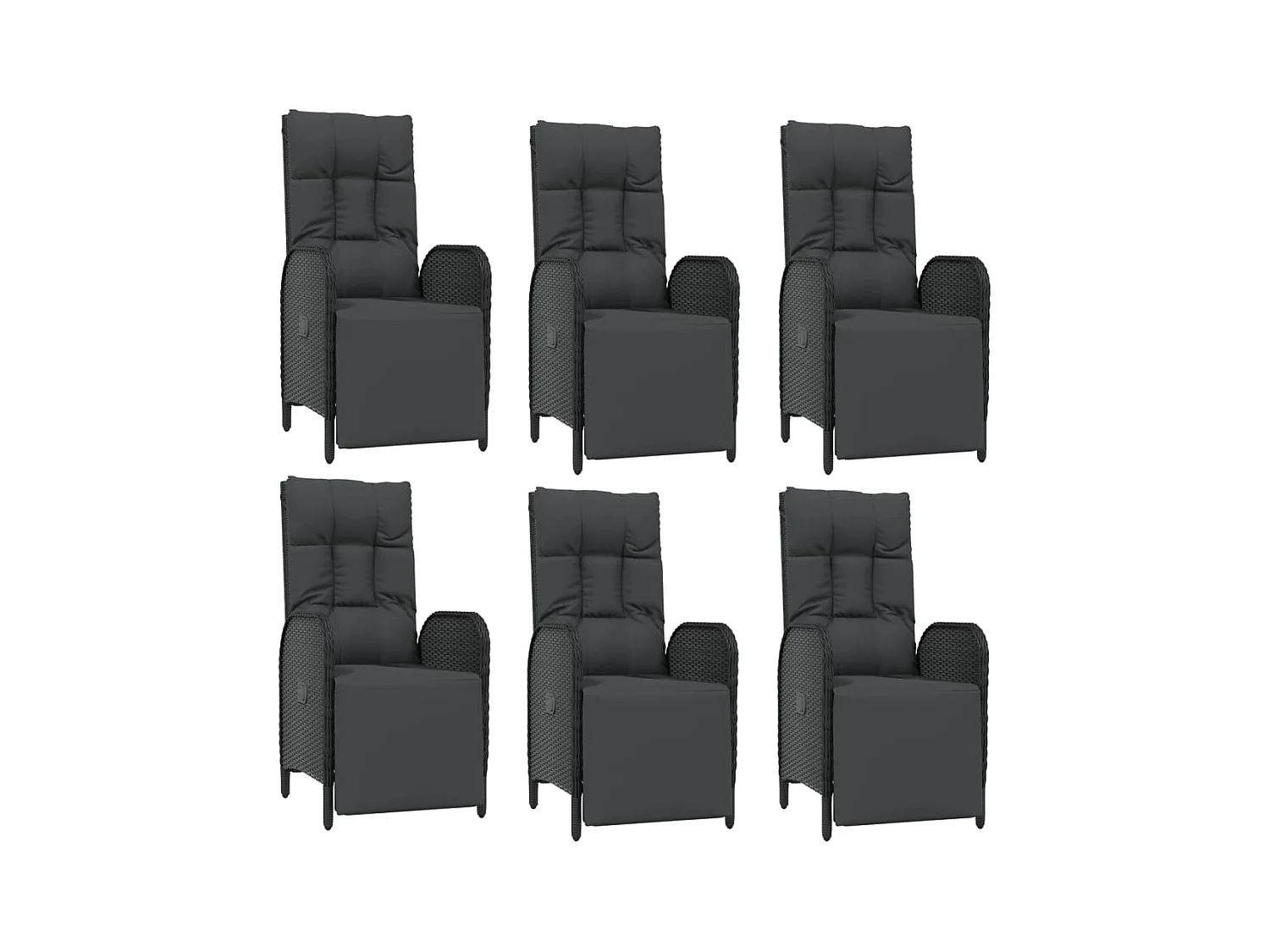 Cisternino  7-delige Tuinset met kussens poly rattan zwart