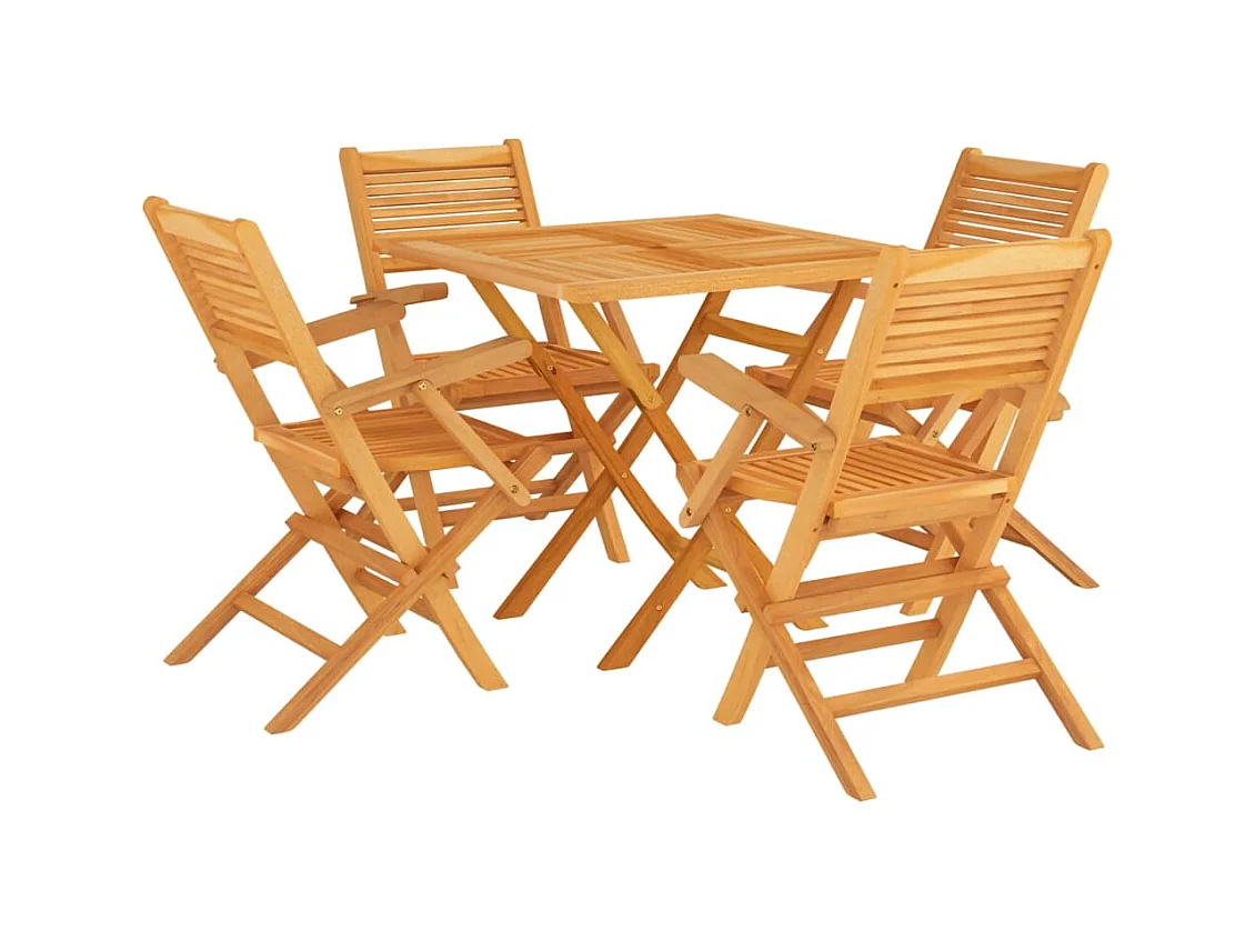 Corato  Juego de comedor para jardín 5 piezas madera maciza de teca