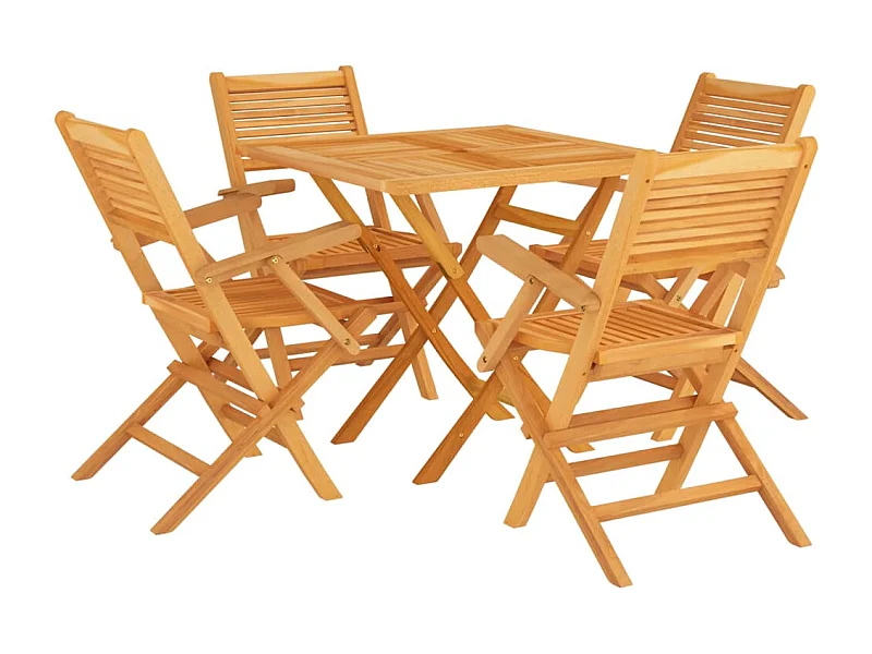 Corato  Ensemble à manger de jardin 5 pcs Bois de teck massif