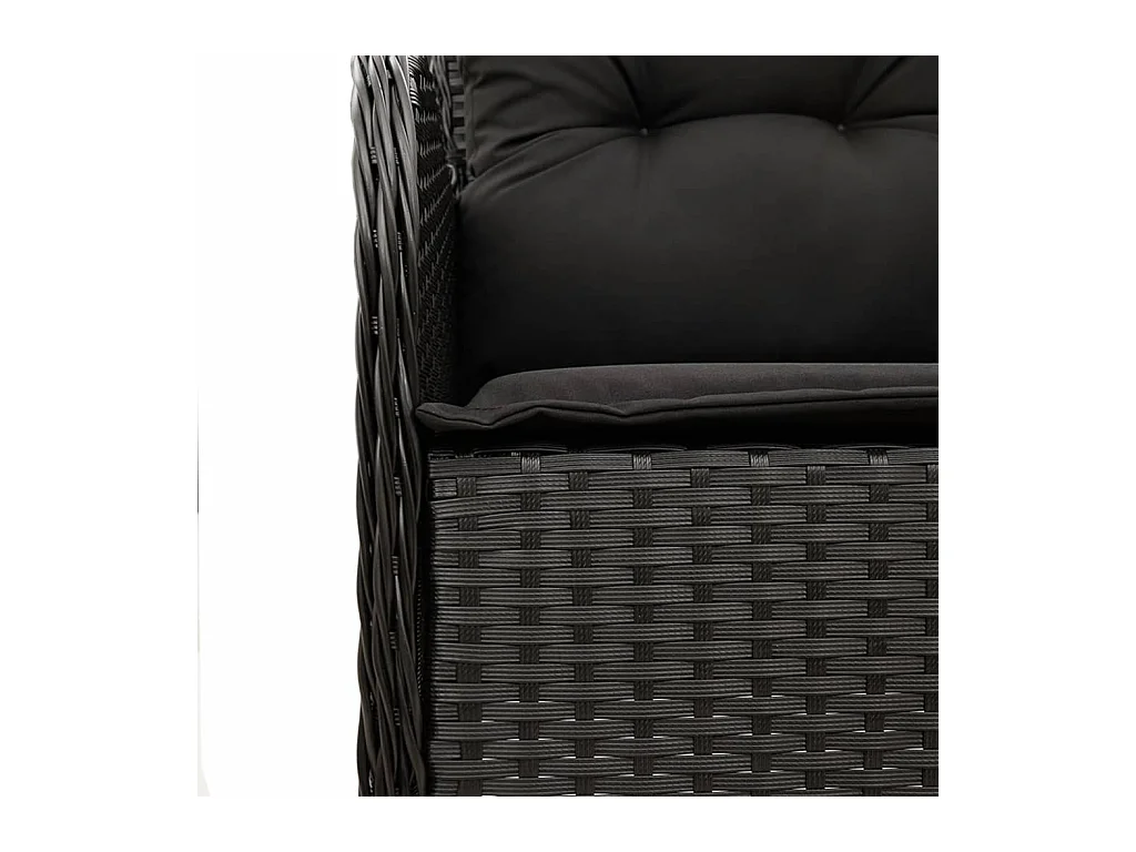 Gylfre  Ensemble à manger de jardin coussins 7pcs Noir Résine tressée