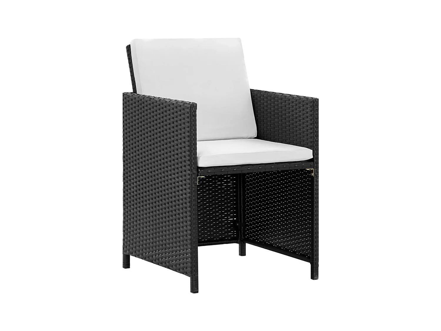 Drumaness  Ensemble à manger d'extérieur 5 pcs coussin Résine tressée Noir