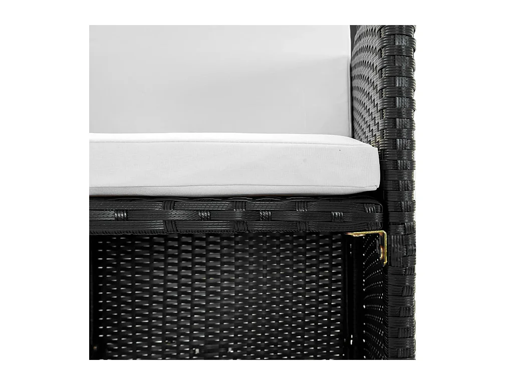 Drumaness  Ensemble à manger d'extérieur 5 pcs coussin Résine tressée Noir