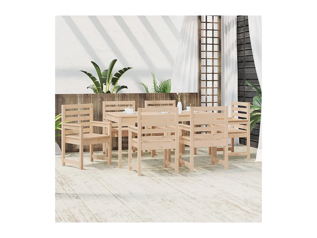 Sophie-Anaïs-Claire  Ensemble à manger de jardin 7 pcs bois massif de pin