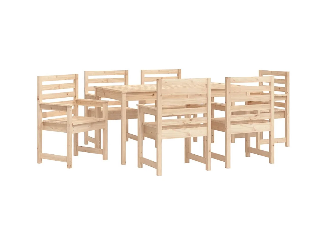 Sophie-Anaïs-Claire  Ensemble à manger de jardin 7 pcs bois massif de pin