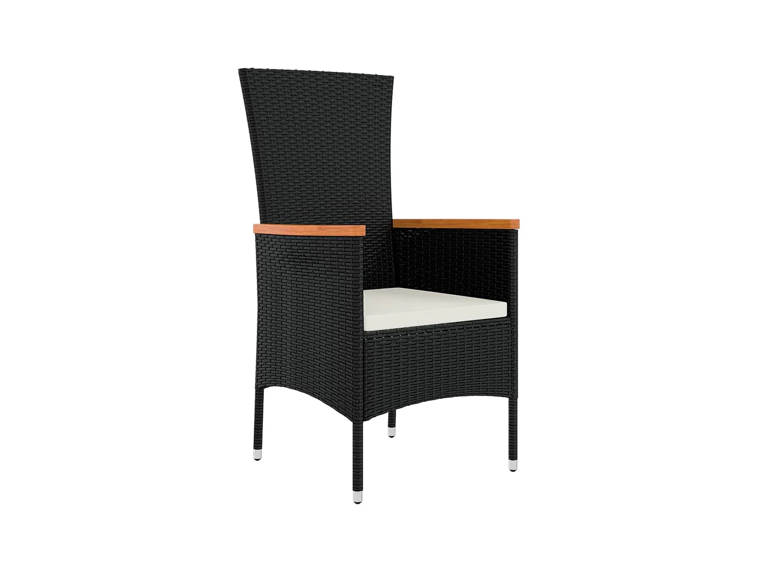 Ziriel  Ensemble à manger de jardin coussins 5pcs Noir Résine tressée