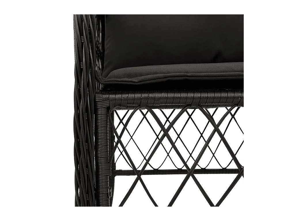 Harmelen  Ensemble à manger de jardin 9pcs coussins noir résine tressée