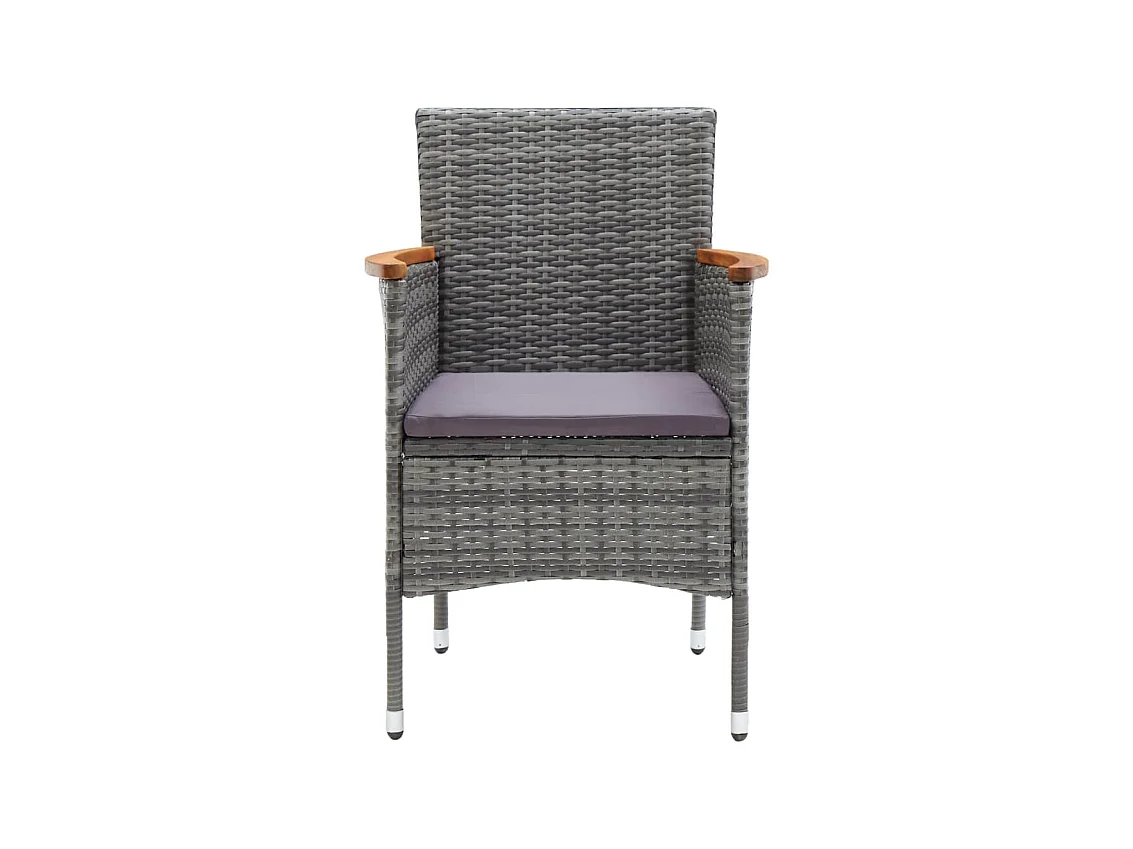 Bas  Ensemble à manger de jardin 11 pcs Gris