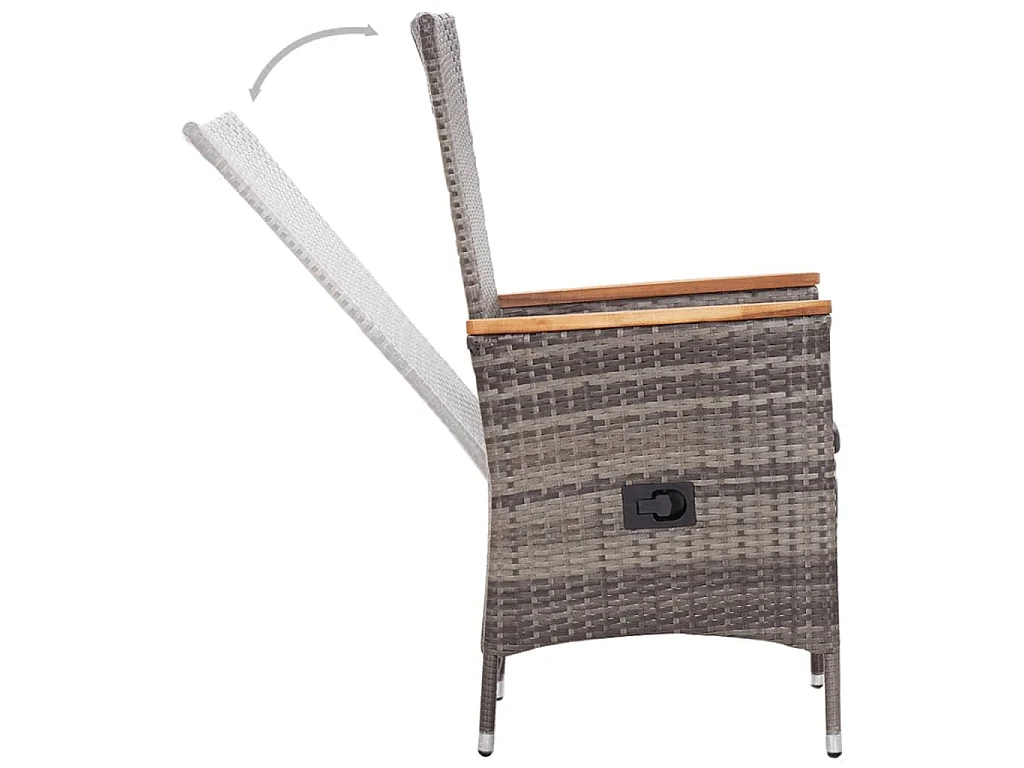 Todd Cole  Ensemble à manger de jardin 5 pcs Gris