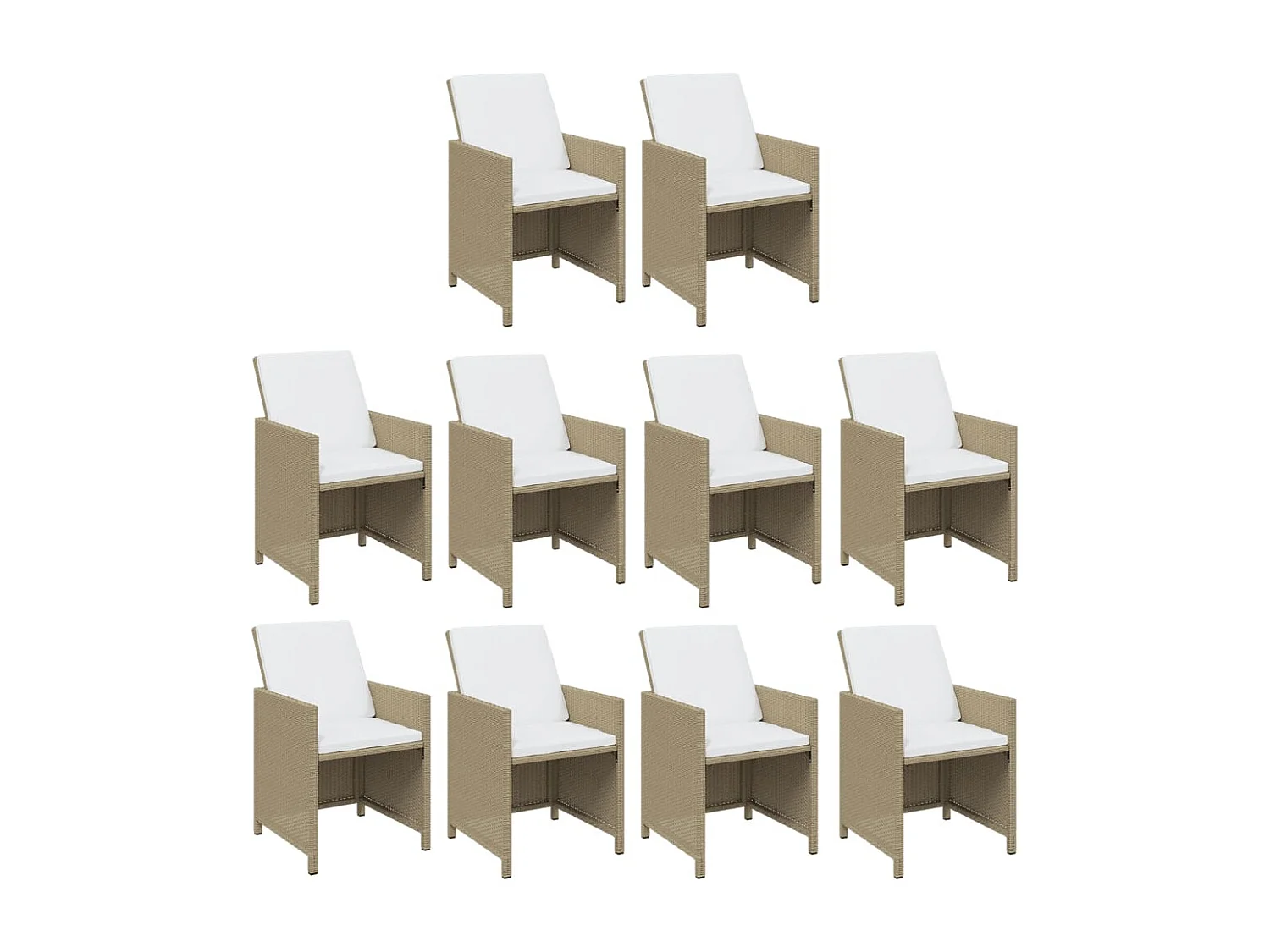 Hugo  11-delige Tuinset met kussens poly rattan beige