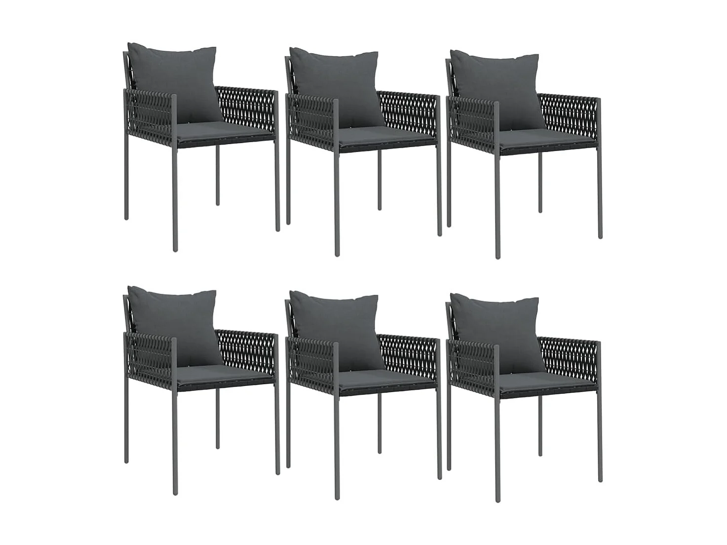 Mørkøv  Ensemble à manger de jardin 7 pcs coussins résine tressée acier
