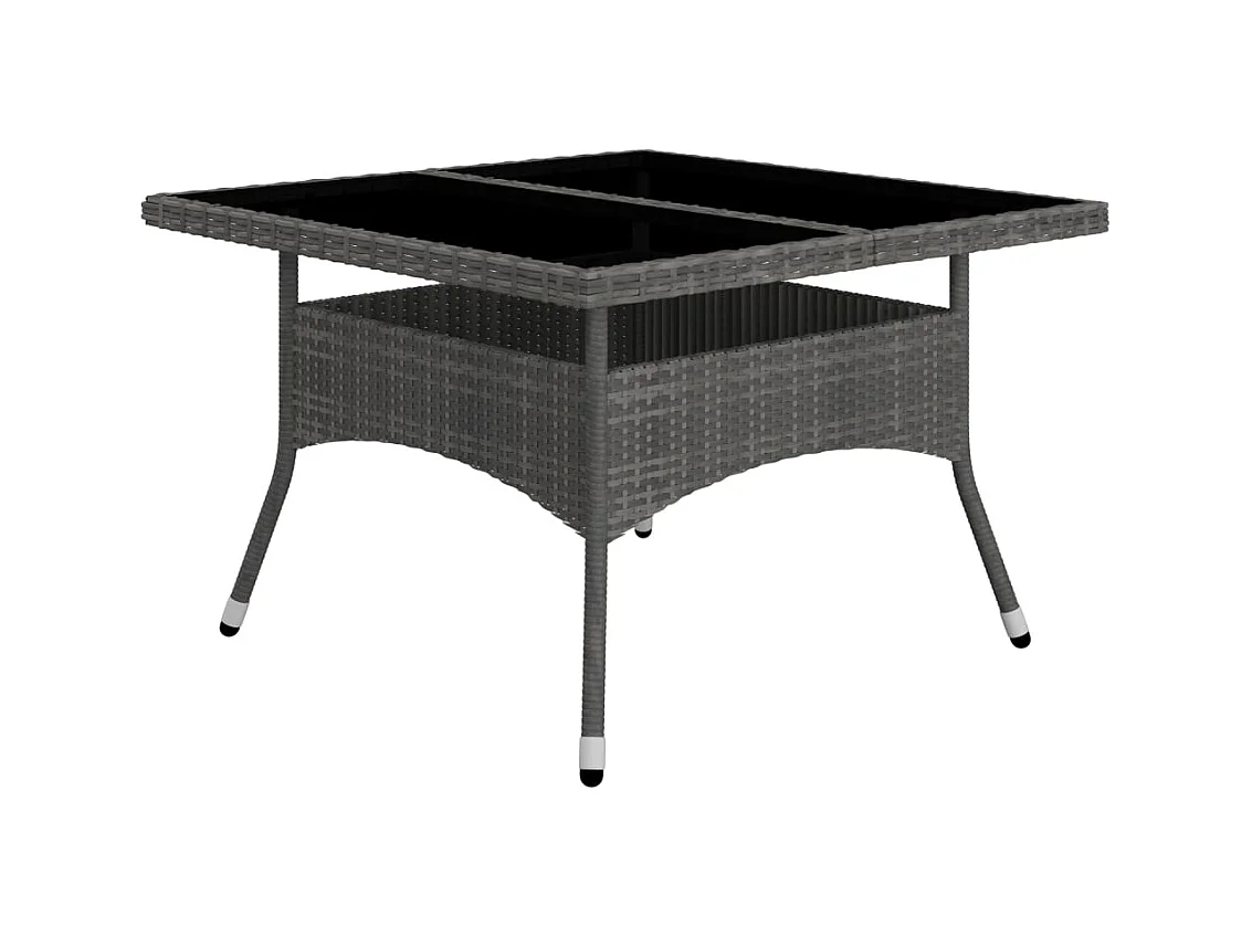 Deerlijk  Ensemble à manger de jardin 9 pcs Résine tressée et verre Gris