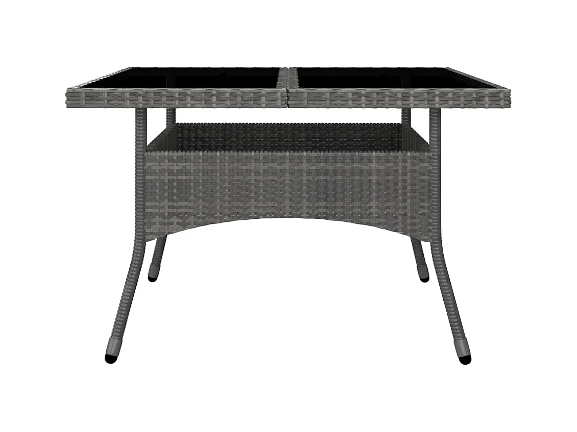 Deerlijk  Ensemble à manger de jardin 9 pcs Résine tressée et verre Gris