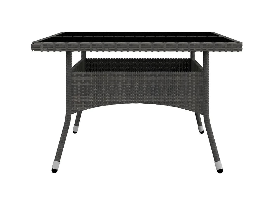 Deerlijk  Ensemble à manger de jardin 9 pcs Résine tressée et verre Gris