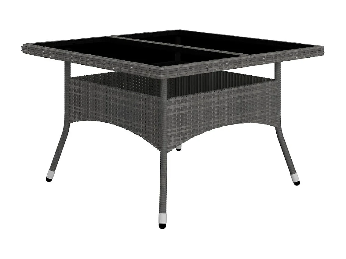 Deerlijk  Ensemble à manger de jardin 9 pcs Résine tressée et verre Gris