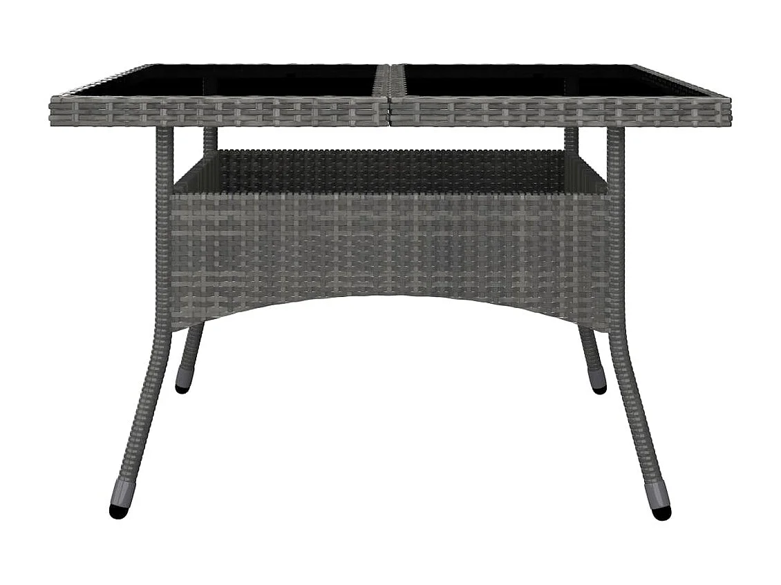 Deerlijk  Ensemble à manger de jardin 9 pcs Résine tressée et verre Gris