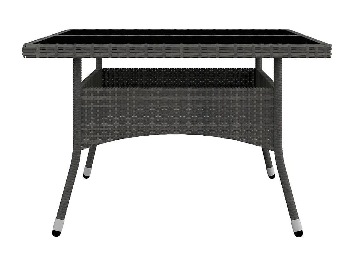 Deerlijk  Ensemble à manger de jardin 9 pcs Résine tressée et verre Gris