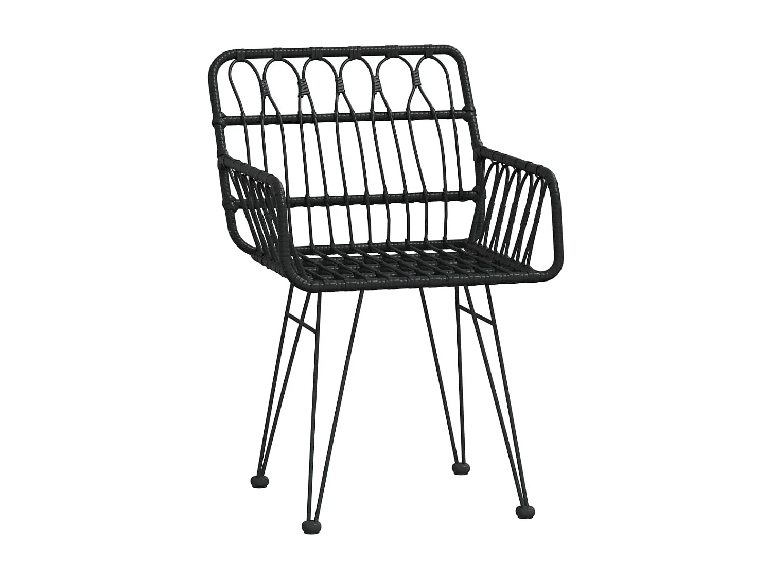 Arkadelphia  Ensemble à manger de jardin 5 pcs Noir Résine tressée