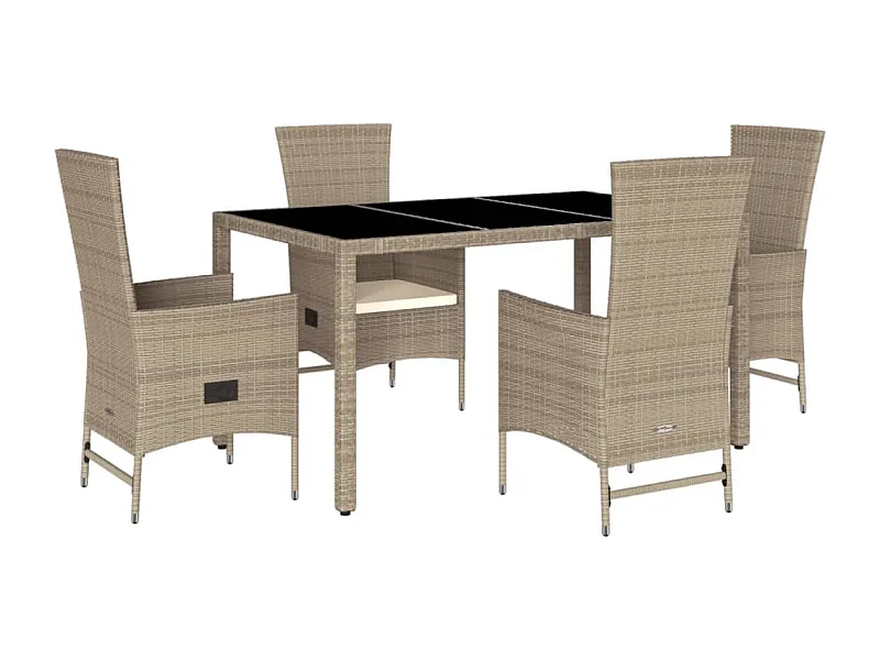 Barnesville  5-delige Tuinset met kussens poly rattan beige
