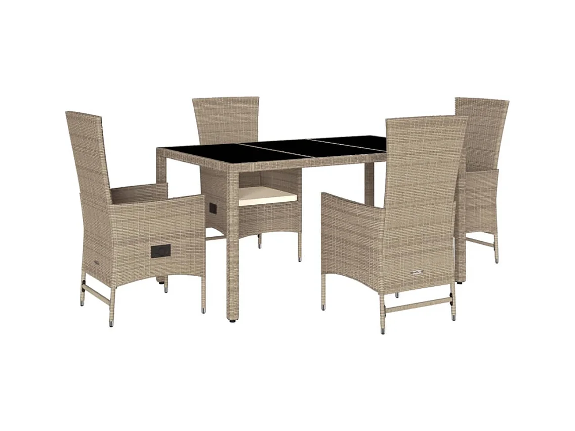 Barnesville  5-delige Tuinset met kussens poly rattan beige