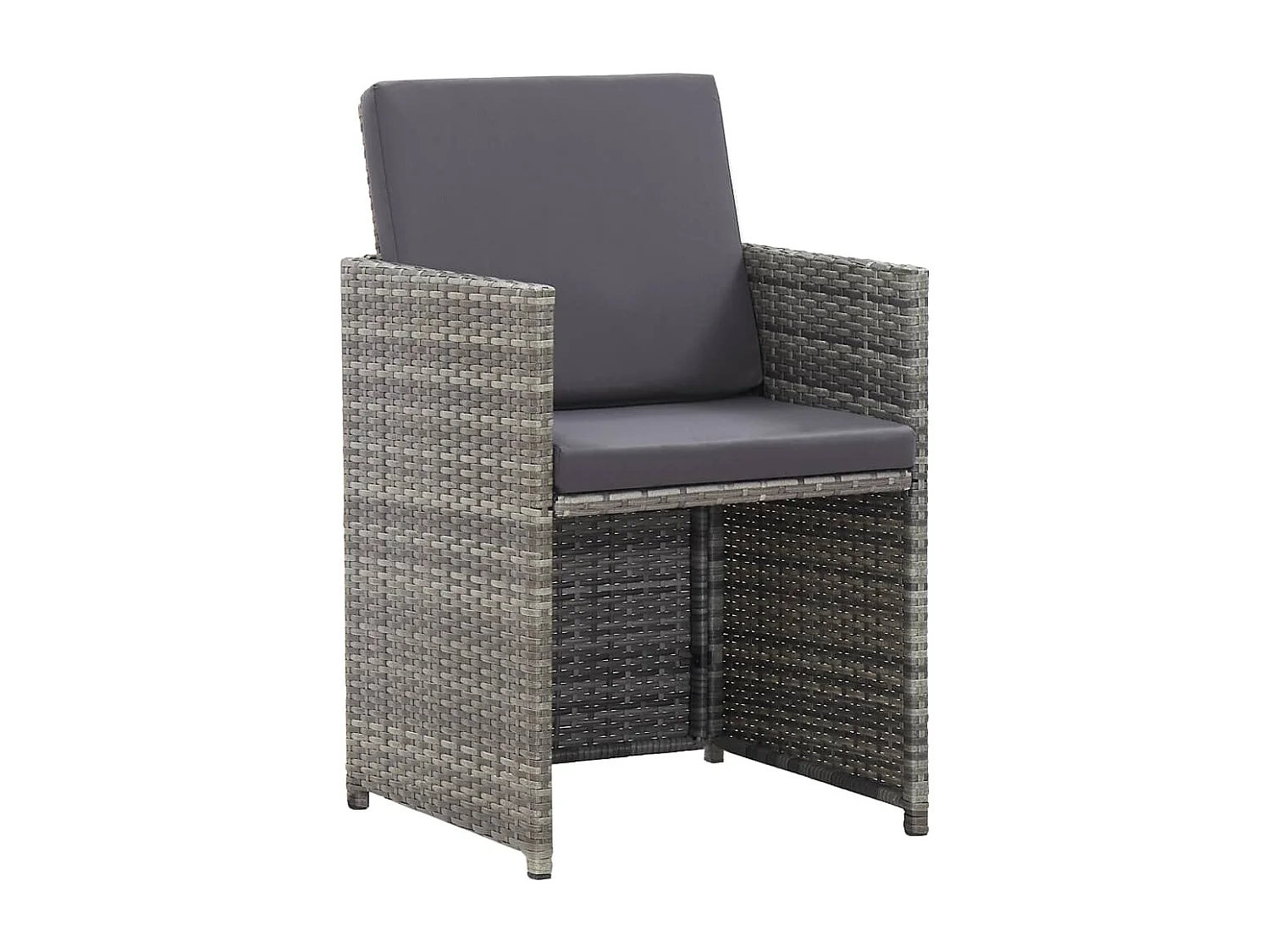 Browns Mills  17-delige Tuinset met kussens poly rattan grijs