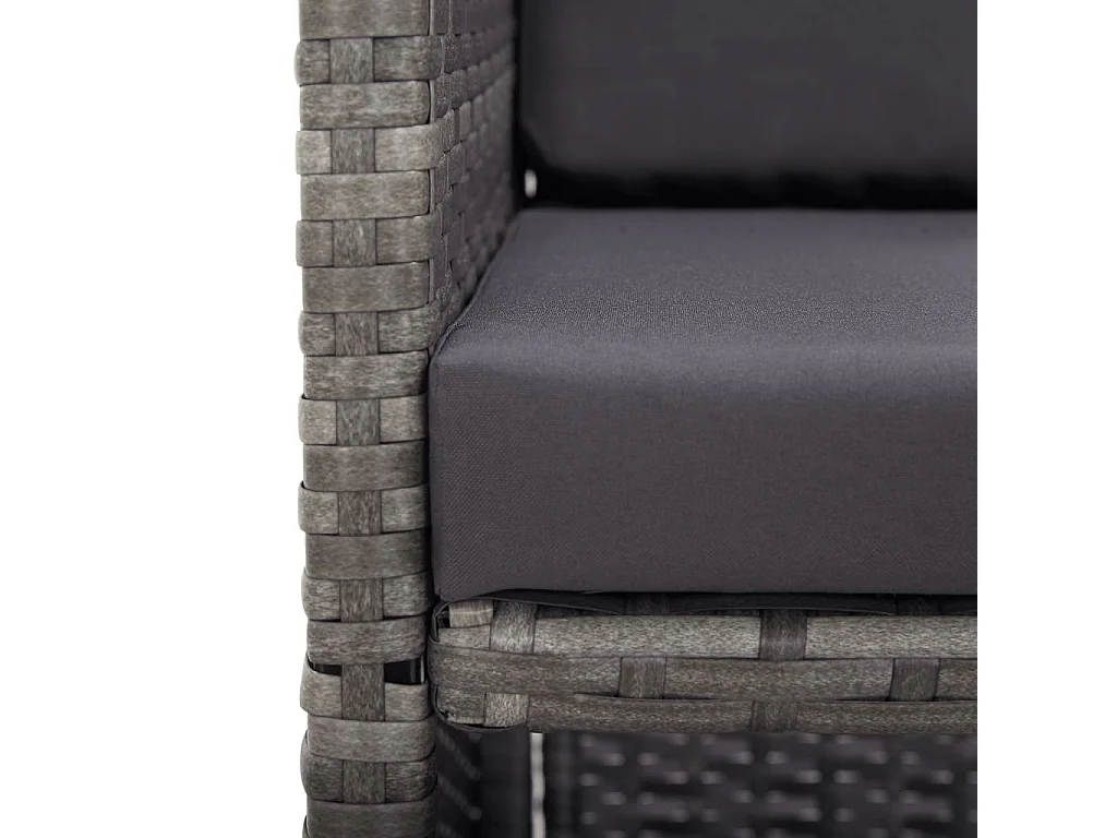 Browns Mills  17-delige Tuinset met kussens poly rattan grijs