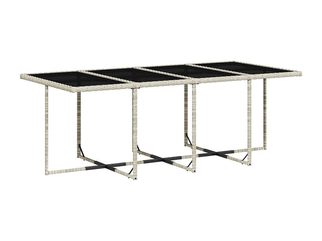 Enfield  Set comedor jardín y cojines 13 pzas ratán sintético gris claro
