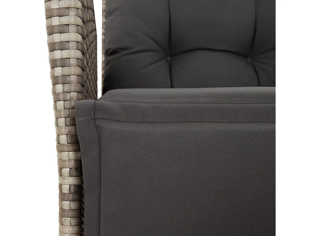Eugenie  5-delige Tuinset met kussens poly rattan grijs