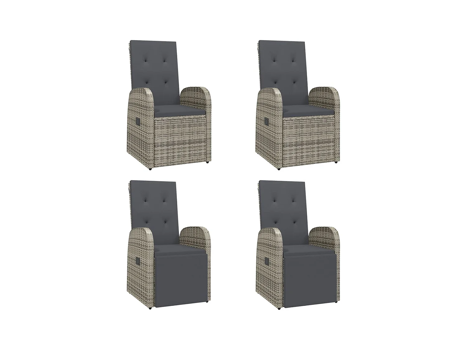 Ringsted  Ensemble à manger de jardin 5 pcs coussins gris résine tressée