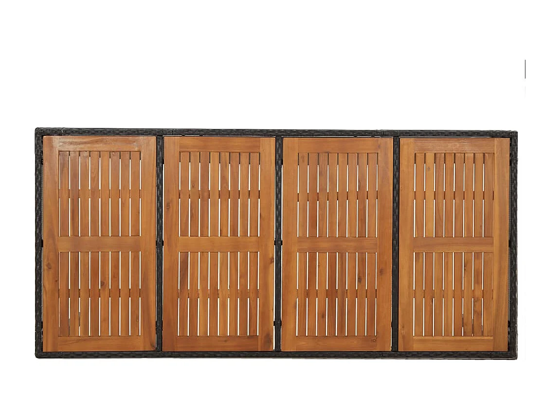 Tønder  Ensemble à manger jardin 9pcs et coussins noir résine tressée