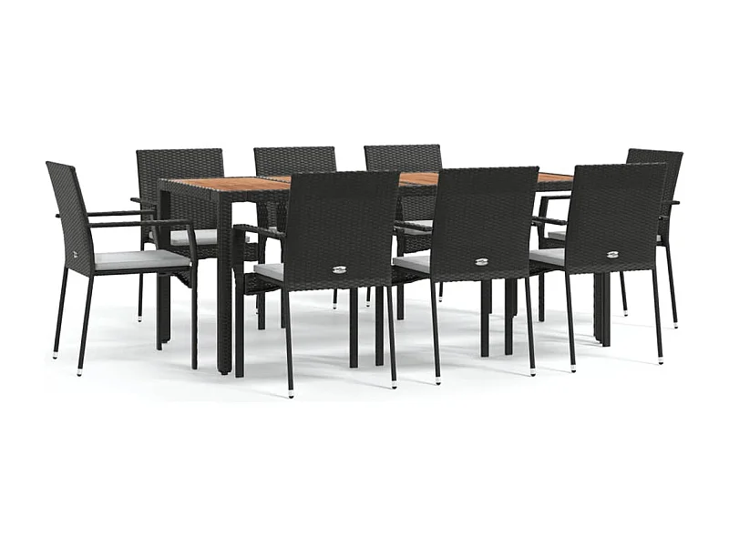 Tønder  9-delige Tuinset poly rattan zwart