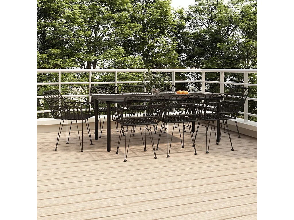 Francisca  9-delige Tuinset poly rattan zwart