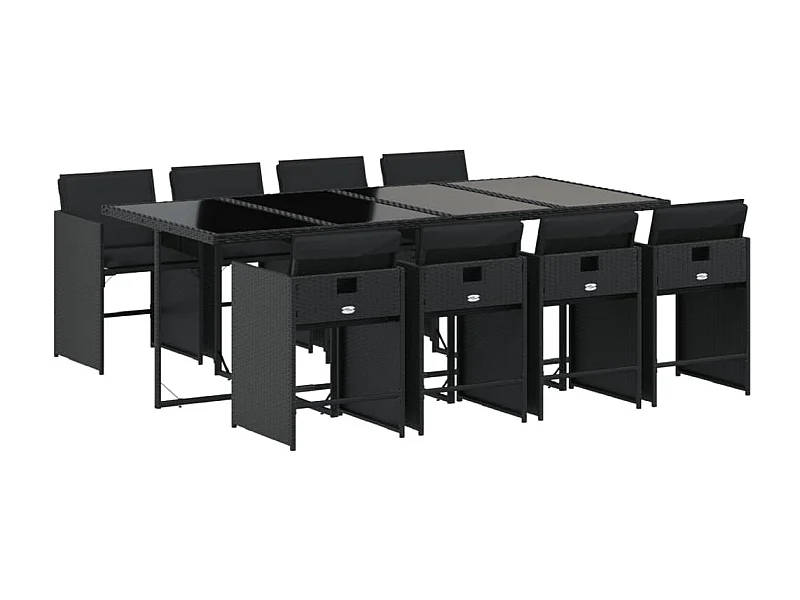 Zele  9-delige Tuinset poly rattan zwart