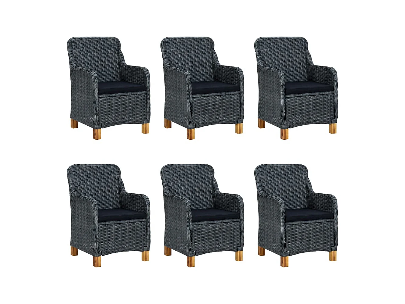 Horsham  Ensemble à manger d'extérieur 7pcs et coussins résine tressée