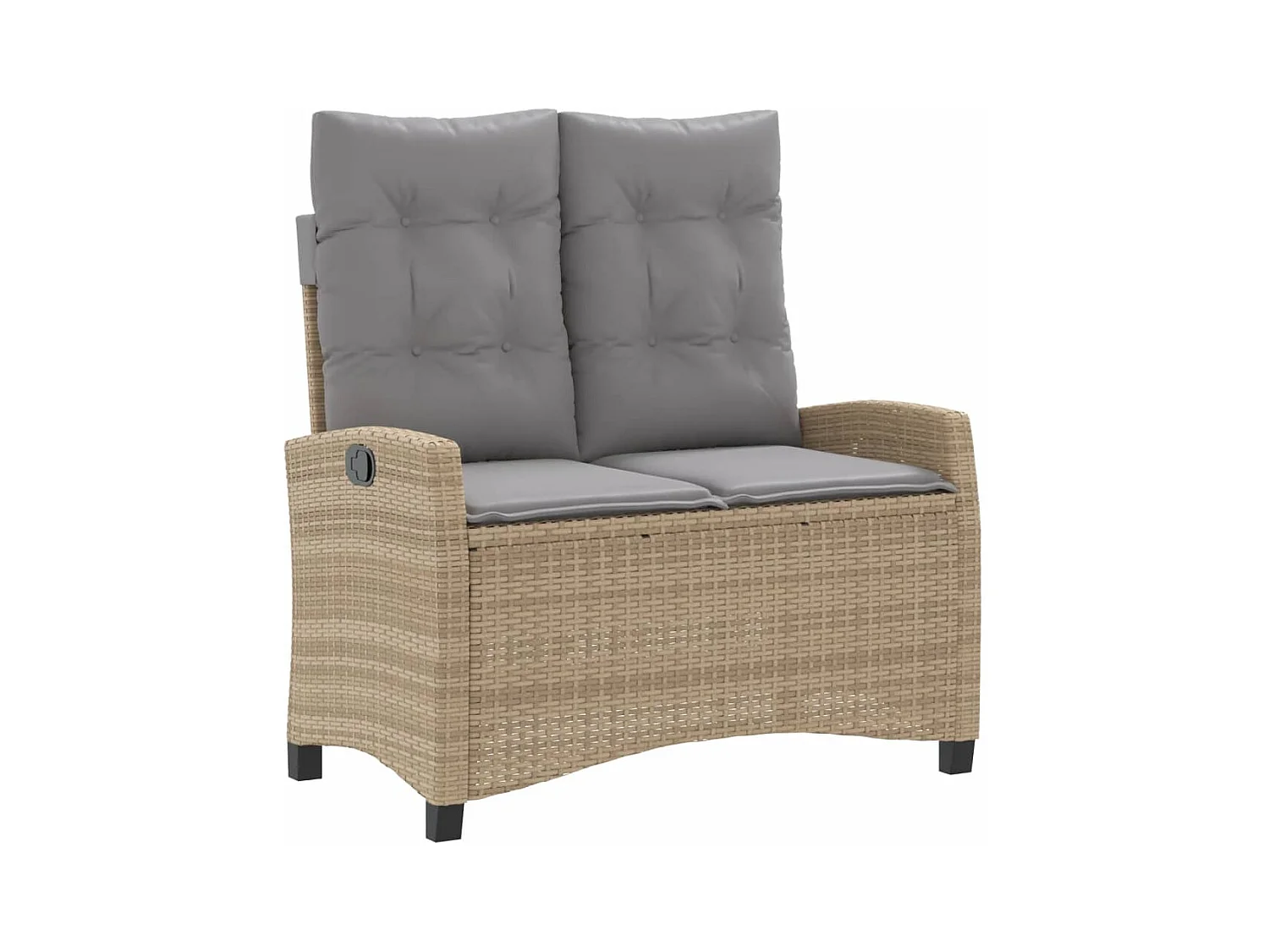 Necati  Ensemble à manger de jardin et coussins 2 pcs beige poly rotin