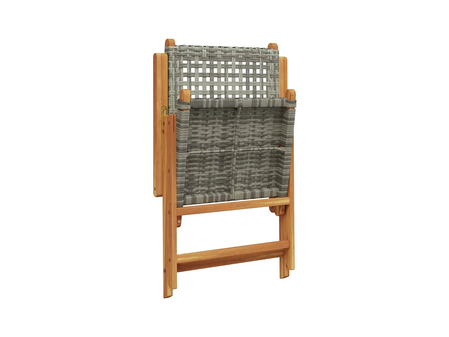 Grilda  Ensemble à manger de jardin 7 pcs gris rotin et bois massif