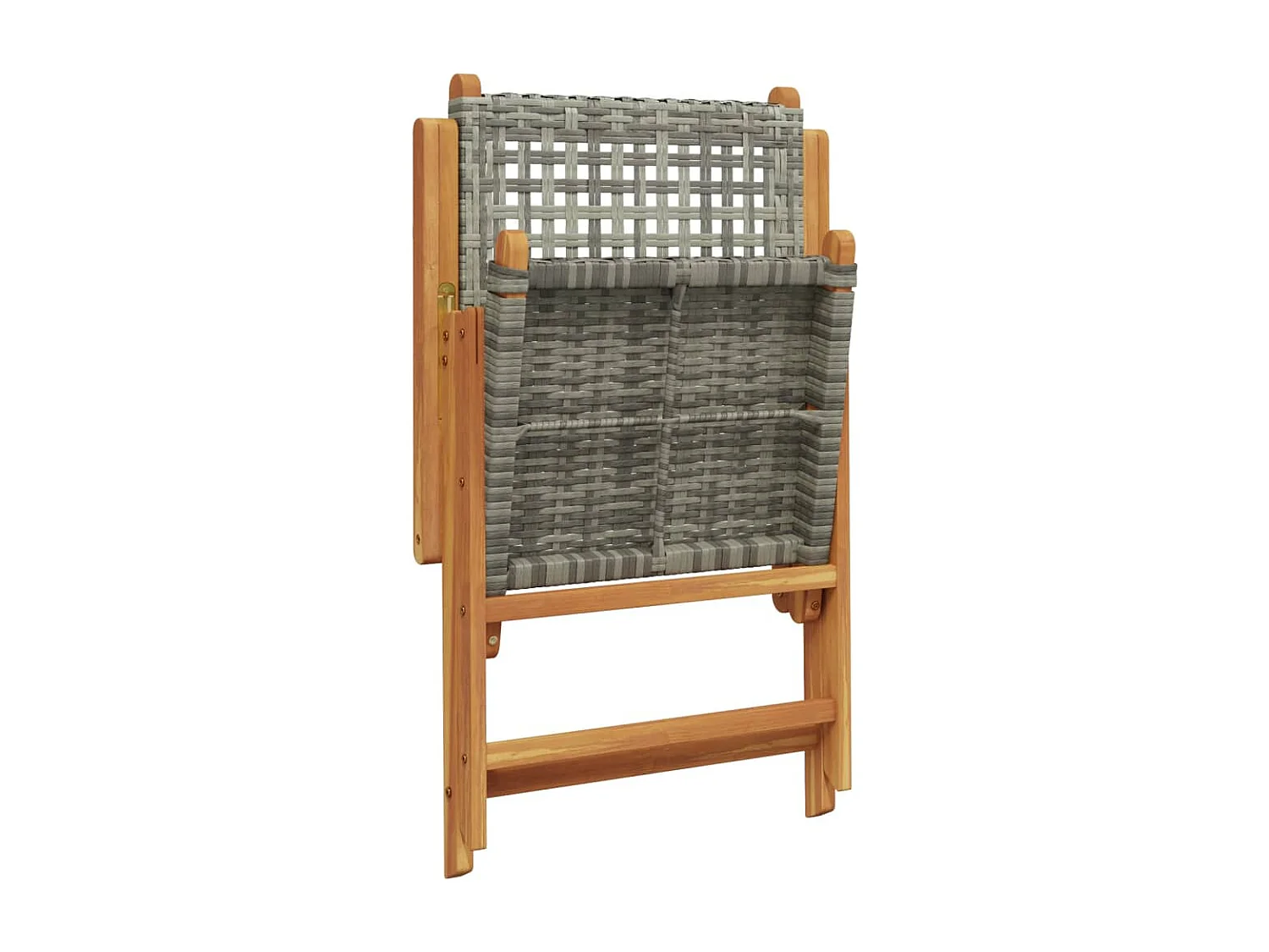 Grilda  Ensemble à manger de jardin 7 pcs gris rotin et bois massif