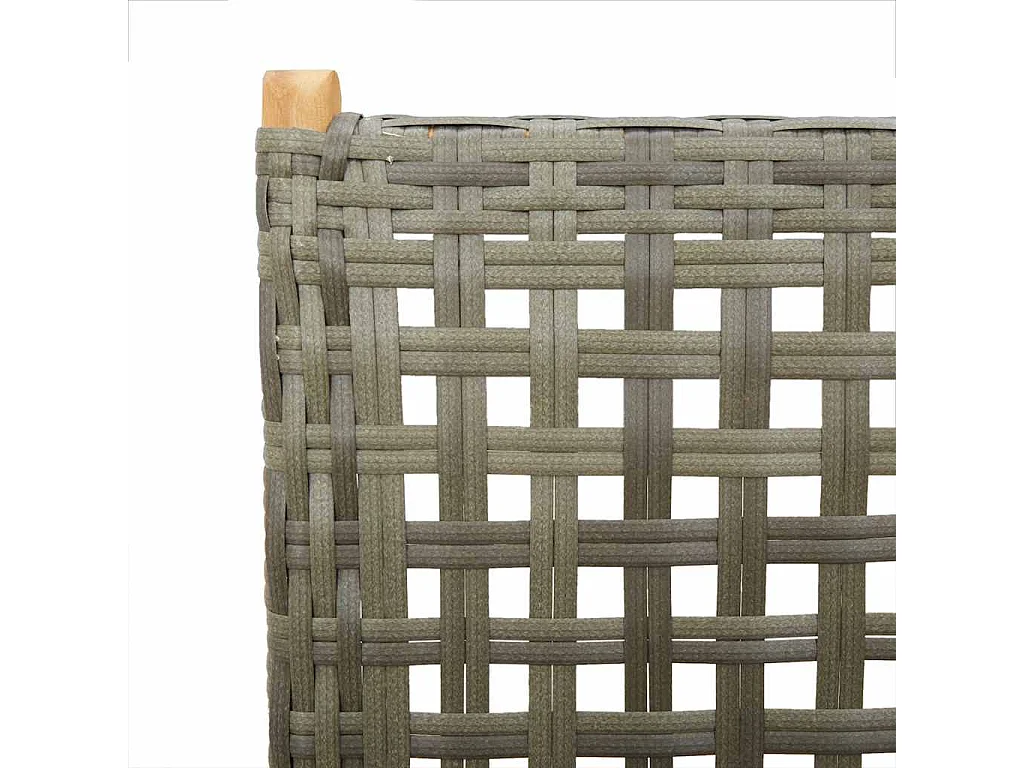 Grilda  Ensemble à manger de jardin 7 pcs gris rotin et bois massif