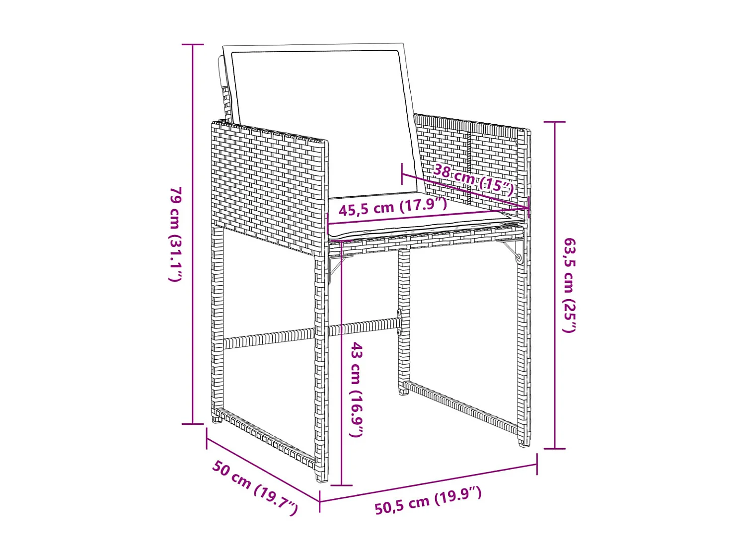 Sener  13-delige Tuinset met kussens poly rattan zwart