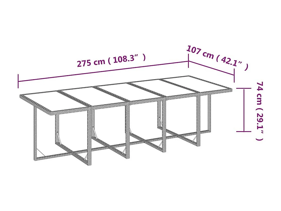 Niek  11-delige Tuinset met kussens poly rattan grijs