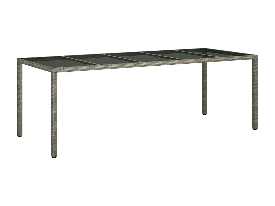 Garden Furniture -  Ensemble à manger de jardin 11pcs avec coussins gris poly rotin