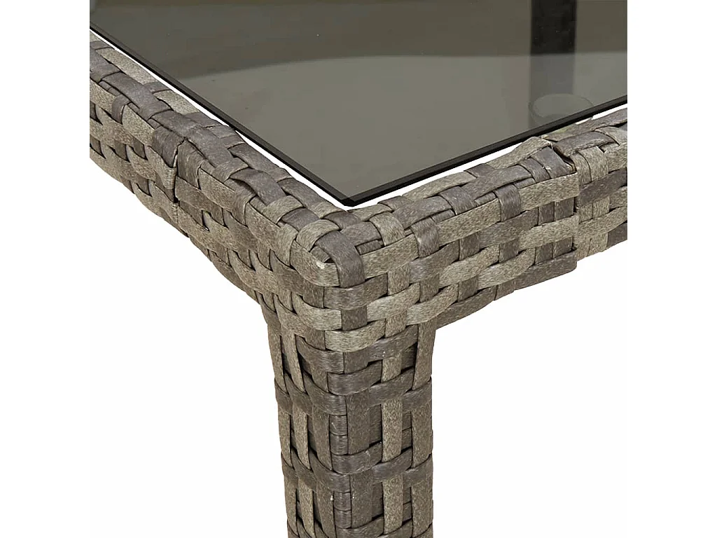 Garden Furniture -  Ensemble à manger de jardin 11pcs avec coussins gris poly rotin
