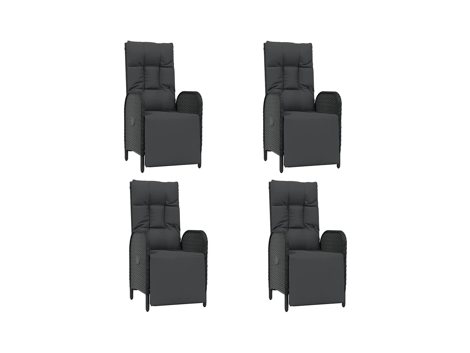 Cisternino  Ensemble à manger de jardin coussins 5pcs Noir Résine tressée