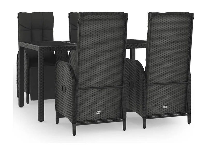 Cisternino  5-delige Tuinset met kussens poly rattan zwart