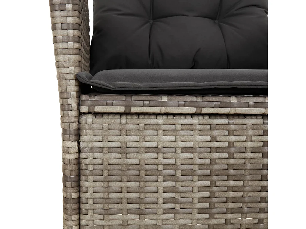 Chattanooga  Ensemble à manger de jardin 5 pcs coussins gris résine tressée