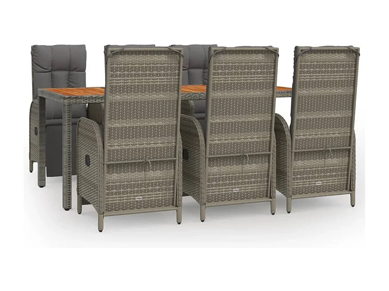 Addison  7-delige Tuinset met kussens poly rattan grijs