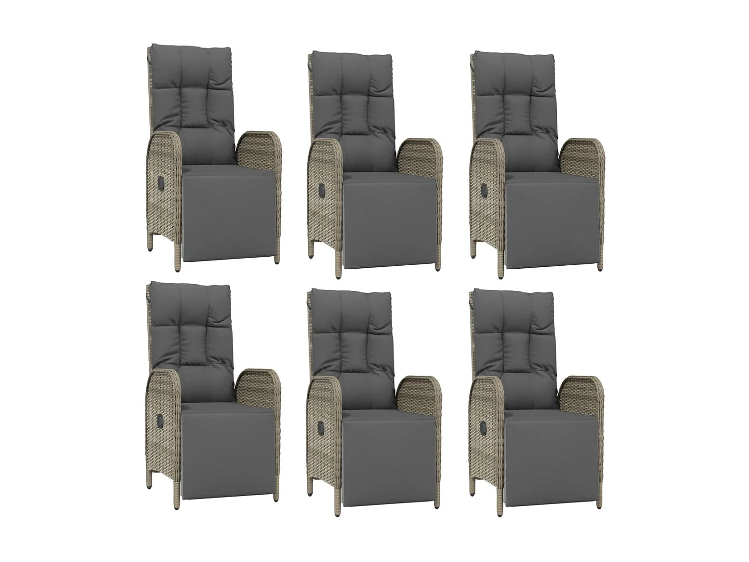 Addison  Ensemble à manger jardin et coussins 7 pcs gris rotin