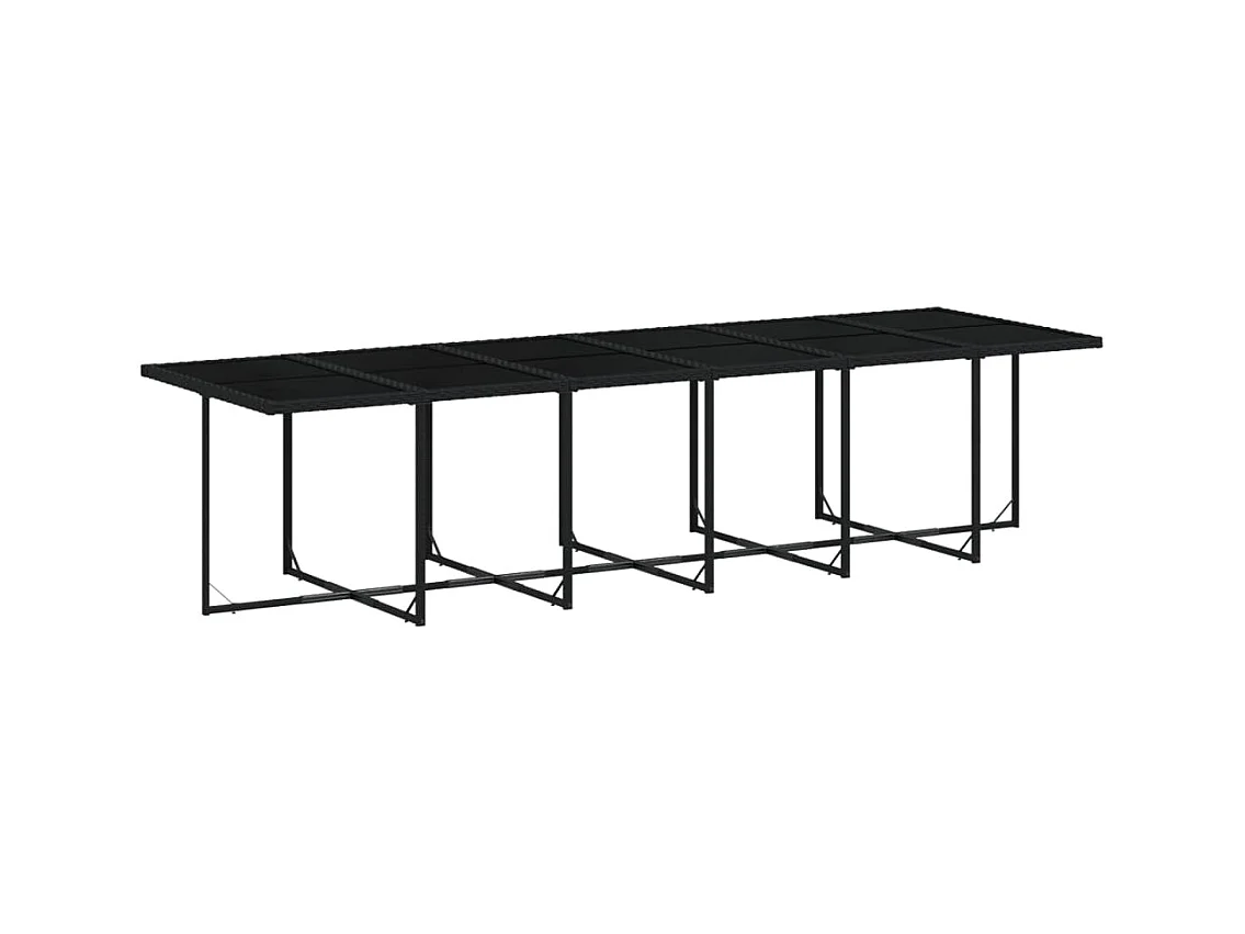 Enfield  Set de muebles jardín 17 pzas con cojines ratán sintético negro