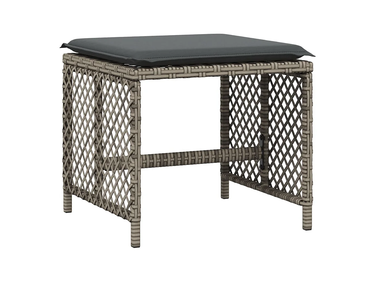 Lubbeek  Set comedor de jardín con cojines 15 pzas ratán sintético gris